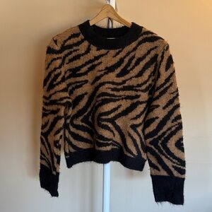 H&M Black and Brown Tiger Print Sweater
